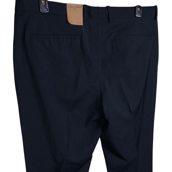 Calvin Kleinrefined wool blend slim trouser - dark sapphire 38X32 $169